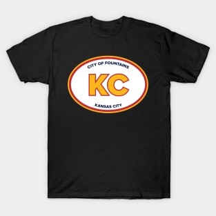 Kansas City Missouri KC Fountains White Oval T-Shirt